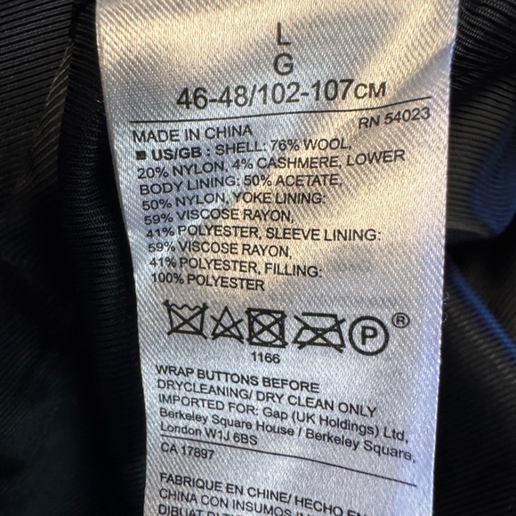 Vintage Banana Republic Men's Olive Double Breasted Pea Coat - Picture 10 of 10